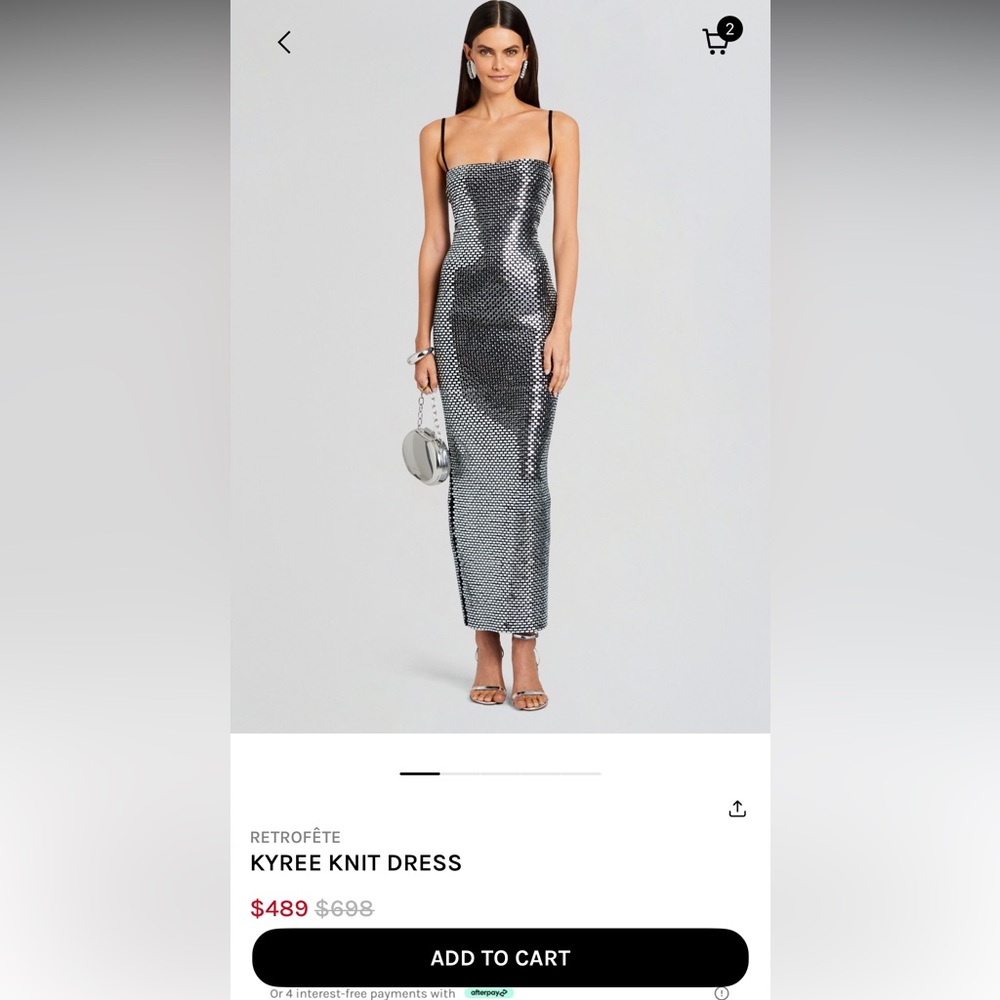 Retrofete Silver Kyree Knit Dress